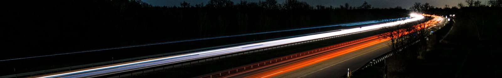 Freight moving on the highway at night